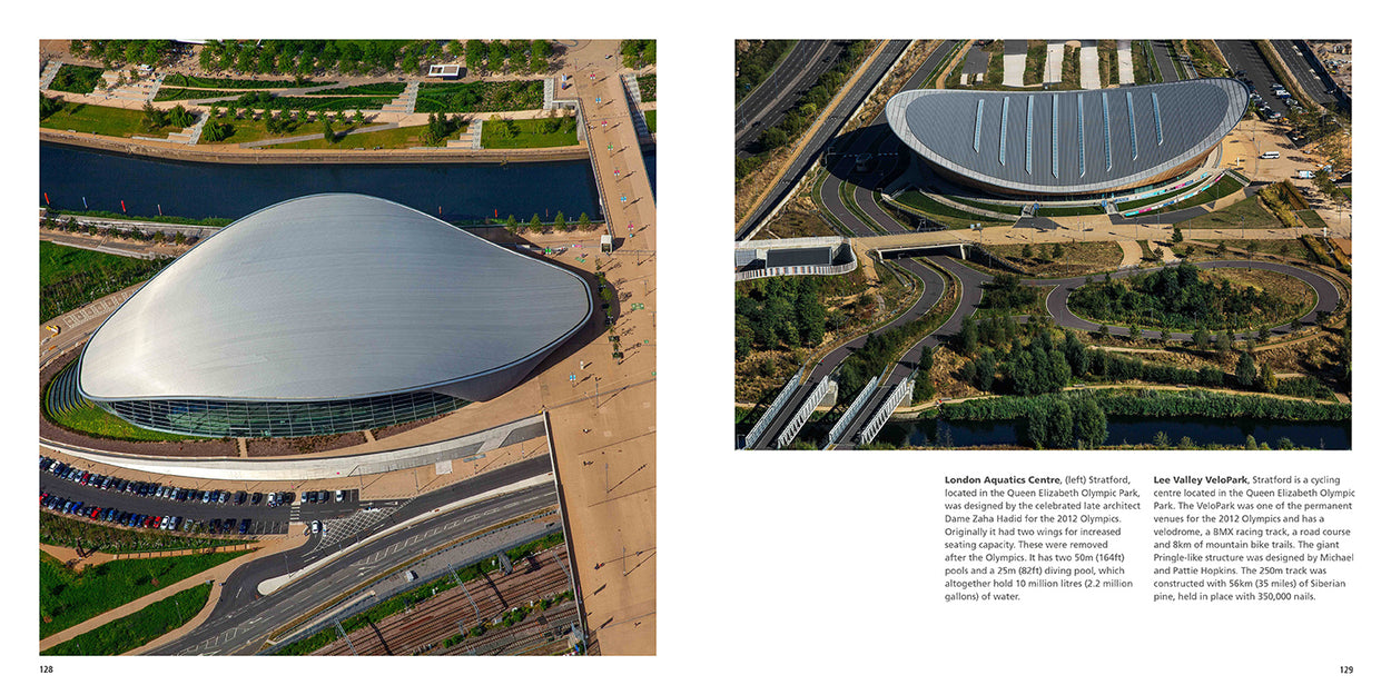 The London Aquatics Centre and Lee Valley VeloPark 2012 Olympics London - Bird's Eye London second edition by Paul Campbell book - aerial photography of london book