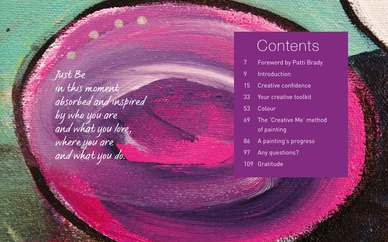 Creative Me: Keys to Creativity and A practical guide to the joy of paint by Helen Elliot book contents page