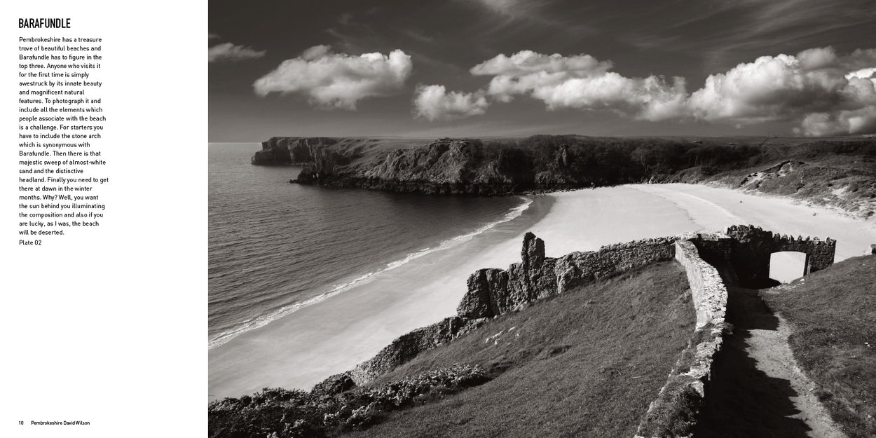 Photograph of Barafundle Bay, Pembrokeshire - Pembrokeshire by David Wilson - black and white landscape photography wales