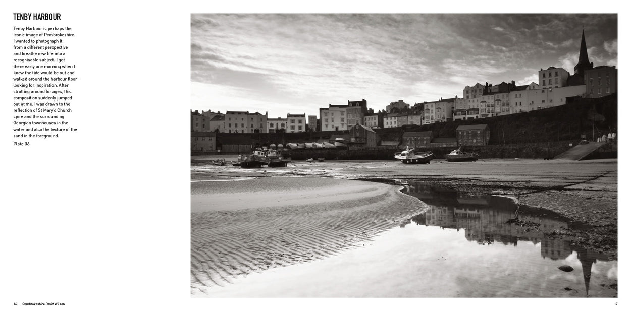 Photograph of Tenby Harbour - Pembrokeshire by David Wilson - black and white landscape photography wales