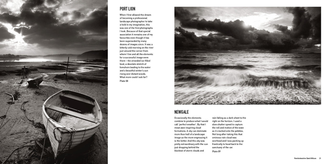 Photographs of Port Lion and Newgale - Pembrokeshire by David Wilson - black and white landscape photography wales