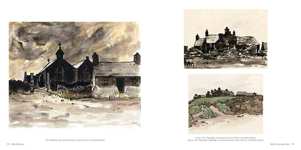 kyffin williams painting book prints postcards welsh art 'Anerffraw' Oriel Mon Gallery, 'Trescastell' Oriel Mon Gallery and 'Trescastell, Cable Bay' Oriel Mon Gallery