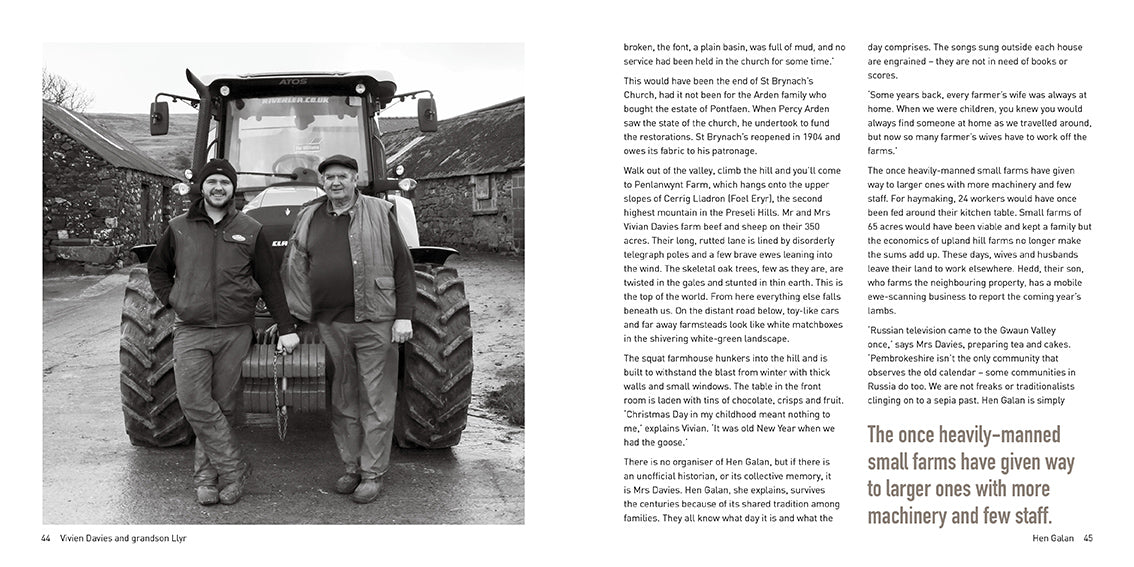 Photograph of Welsh farmers in Pontfaen - A Year in Pembrokeshire landscape black and white photography Wales Jamie Owen and David Wilson 